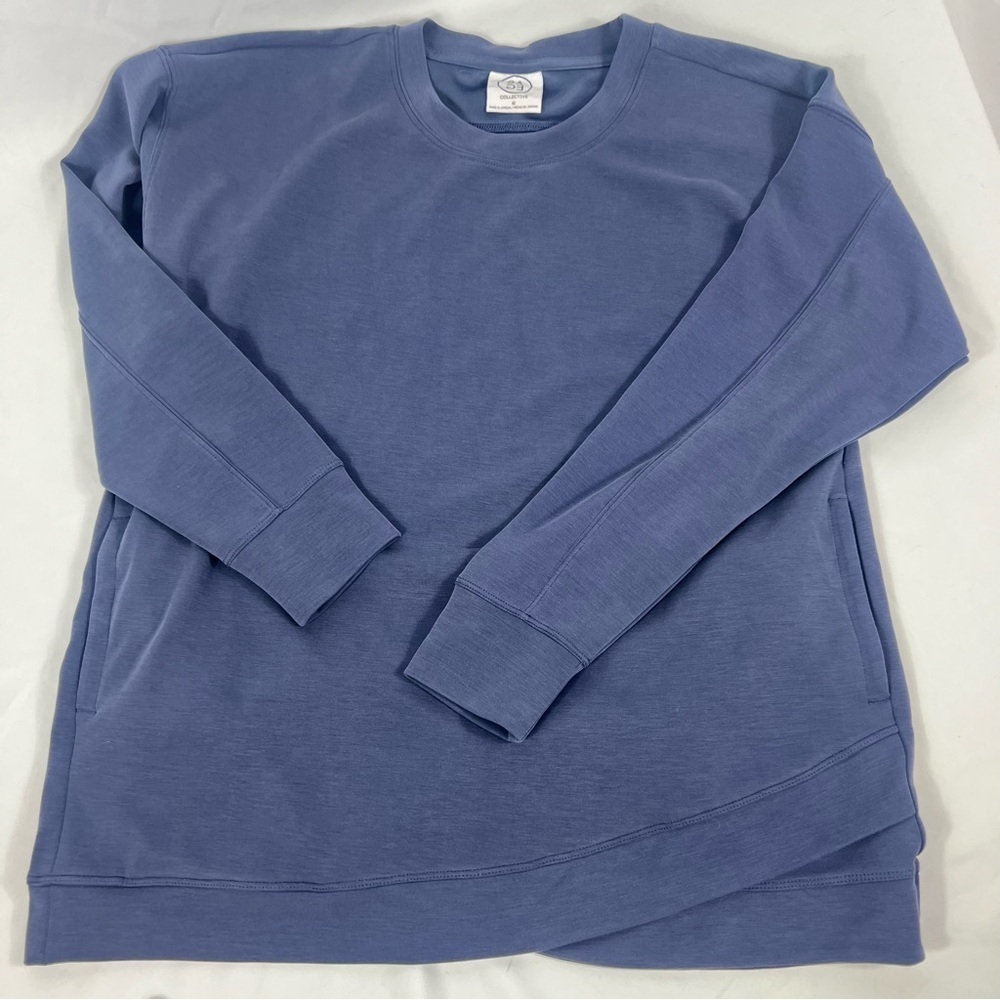 Sage Collective Dark Blue Crewneck Lightweight Sweater Super Soft - Picture 2 of 9